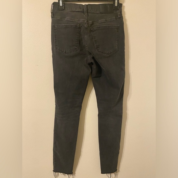 Womens Madewell Gray Wash 9” High Rise Skinny Distressed Jeans 25 Waist - Picture 2 of 4